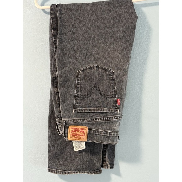 Levis 505 Straight Leg Women's Jeans Size 14 Black Stretch (34x29) - Picture 1 of 4